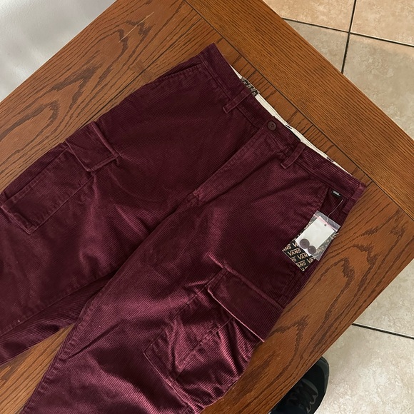 NWT VANS Corduroy Loose Taper Cargo Burgundy Skater Pants 30 - Picture 5 of 11